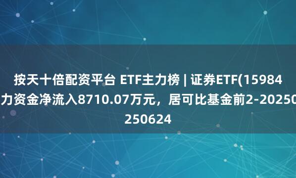 按天十倍配资平台 ETF主力榜 | 证券ETF(159841)主力资金净流入8710.07万元，居可比基金前2-20250624