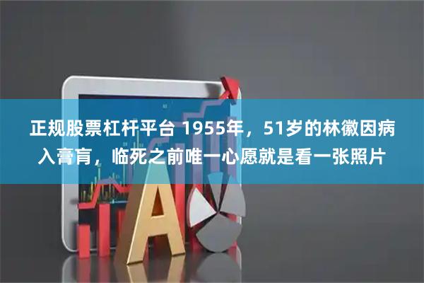 正规股票杠杆平台 1955年，51岁的林徽因病入膏肓，临死之前唯一心愿就是看一张照片